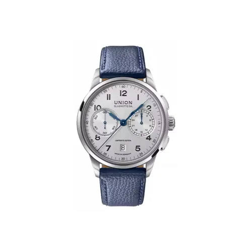 UNION GLASHUTTE SA Механизм с ручным заводом Мужские часы Циферблат 42 мм Белый корпус Нержавеющая сталь Кожаный ремешок