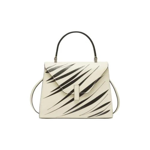 Valextra Iside Millepunte Телячья кожа Сумка через плечо Сумка Мини Women's White Черный