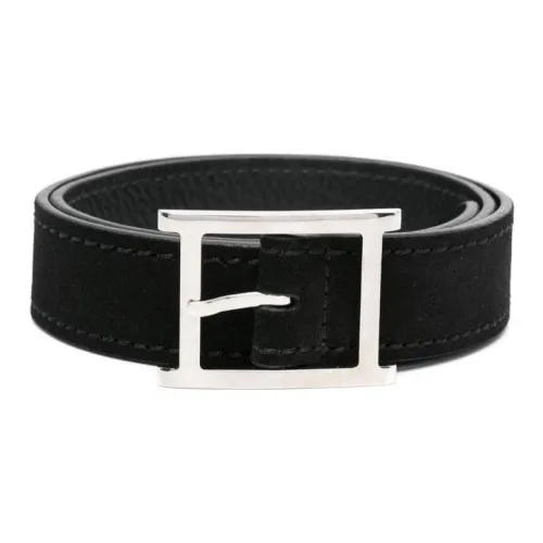 ORCIANI Amalfi Логотип Дизайн Шпилька Телячья кожа Замша Кожаные ремни Унисекс Черный Ширина 4CM