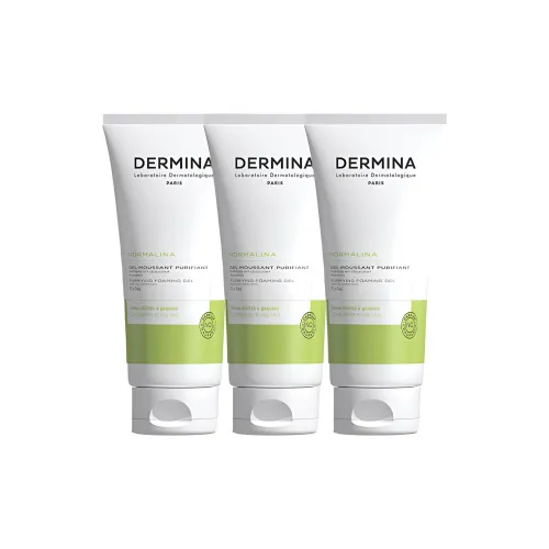 DERMINA Очищающий и Рефинирующий Гель для Ухода за Кожей Увлажняющий Очищающий 200 мл 200 мл*3