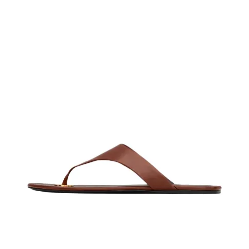 SAINT LAURENT Шлепанцы Женские Коричневый