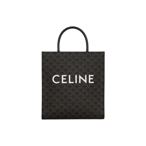 Celine CabasTriomphe Холст Телячья кожа Сумка Холст Сумка Тоут Сумка Сумка через плечо Сумка для покупок Сумка