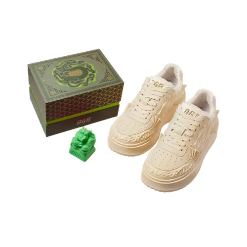 OGR Dragon Scales Модель Low Топ Скейтборд Кроссовки Унисекс Нефритовый Абрикос Золотой Коробка Включено