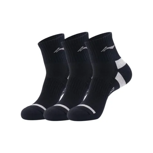 LINING 3 пачки черные мужские носки MID до икры