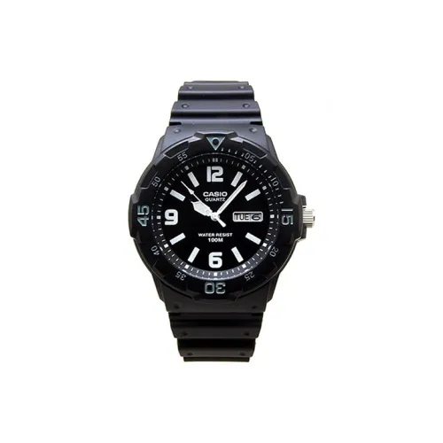 CASIO YOUTH Collection MRW Круглый Disk THREE Булавка Кварцевый механизм Смола Ремень Часы Мужские Черный циферблат
