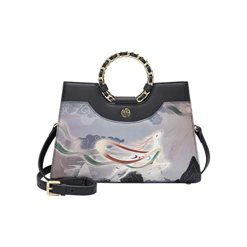 Ancient Yi Xi Коровья кожа Сумка через плечо Женская Серый Фиолетовый