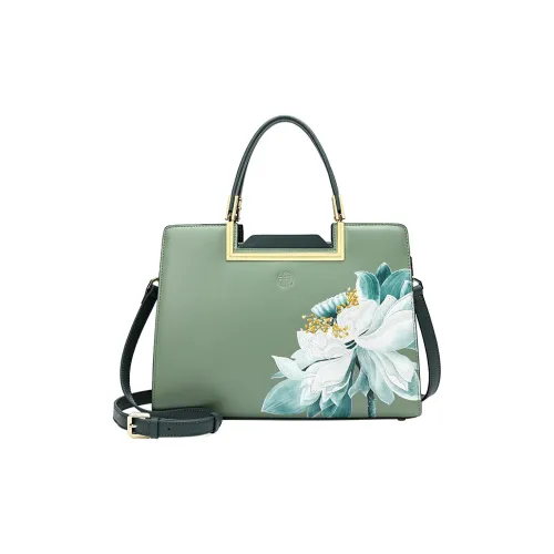 Ancient Yi Xi Коровья кожа Новый китайский стиль Сумка на одно плечо Женская Селадон