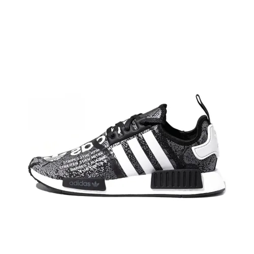 Adidas Originals NMD_R1 Амортизаторы Slip-resistant Abrasion-resistant Низкий топ Повседневная обувь Унисекс Черный Белый