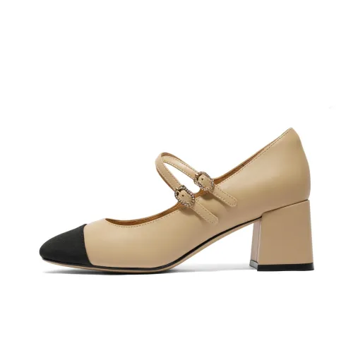 Белль Грубый каблук Туфли Мэри Джейн Женские