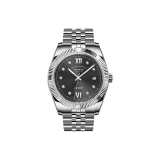 Серебряный корпус, таинственный черный, стальной браслет