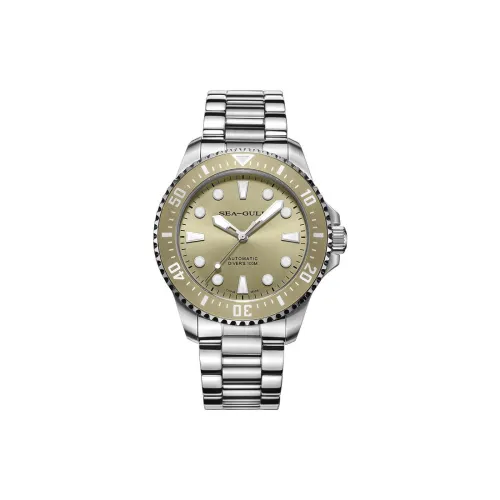 Sea Gull Ocean Series Автоматический Механический Механизм Стальной Ремешок Часы Мужские Зеленый Циферблат