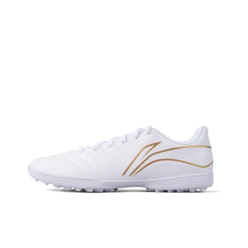 LINING Long Song Series TF Шипы Искусственные Шипы Амортизация Износостойкие Футбольные бутсы Унисекс Белый Золото