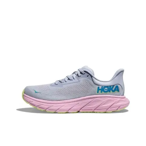 HOKA ONE ONE Arahi 7 Износостойкий и Легкий Низкий Топ Беговые кроссовки Женские Серый Розовый