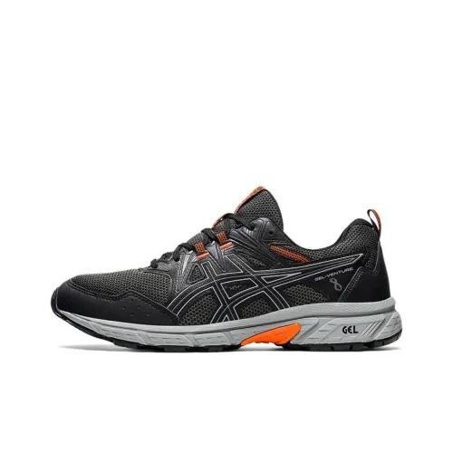 Asics Gel Venture 8 Low Топ Беговые кроссовки Мужские Черные Серые