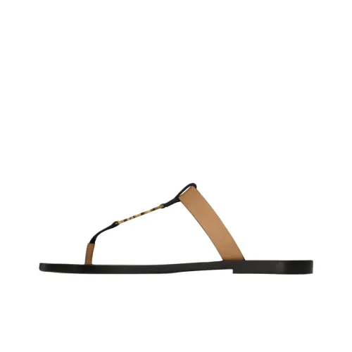 SAINT LAURENT Cassandre Шлепанцы Мужские Коричневые
