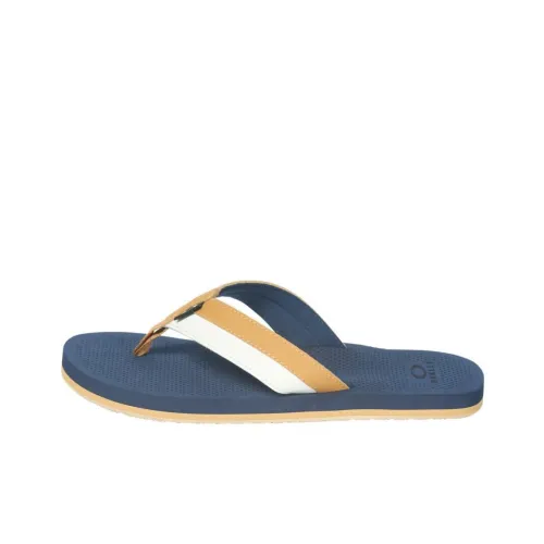 Oakley Slip-Resistant Quick-Dry Flip-Flops Men's Blue White Brown