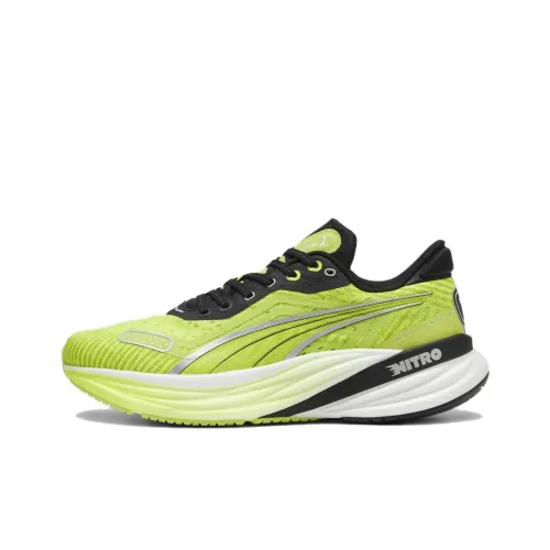 PUMA Magnify Nitro 2 Амортизация Износостойкий Низкий Топ Повседневные Беговые Кроссовки Мужские Светло-Зеленые