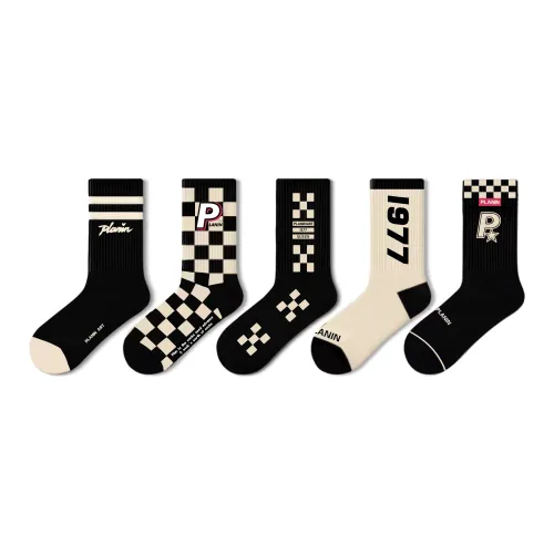 PLAN IN Носки Crew Унисекс Коробка из 5 пар Черный Белый