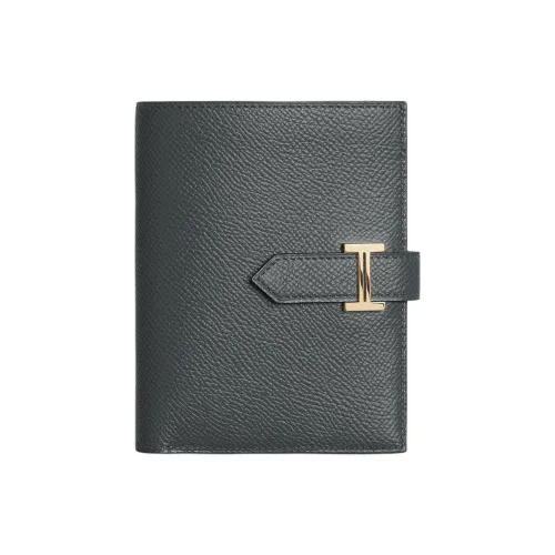HERMES Bearn Epsom Телячья кожа Кошелек Женские H0 Misty Серый