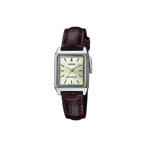 CASIO Standard Series VINTAGE Series Кварцевый механизм Кожаный ремешок Часы Женские часы Золотой циферблат
