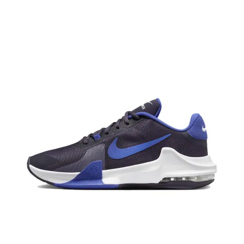 Nike Air Max IMPACT 4 Low Топ Air Cushion Баскетбольные кроссовки Унисекс Фиолетово-синий
