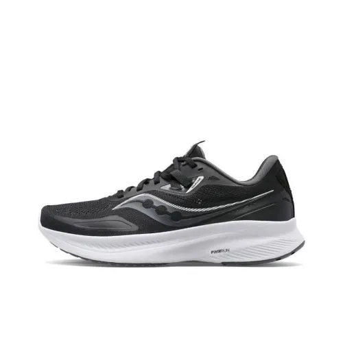 Saucony Guide 15 Амортизаторы Shock Absorbers Противоскользящие Устойчивые к истиранию Низкий Топ Беговые кроссовки Мужской Черный Широкий крой