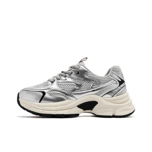 AGSDON Низкий топ кеды женские серебристые