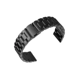 Классический ремешок из нержавеющей стали с тремя бусинами - черный