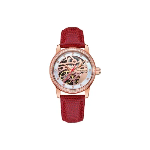 Sea Gull Frontier Коллекция Автоматический Механический Механизм Часы с Естественной Кожей Ремешок Женские Часы с Черепным Циферблатом