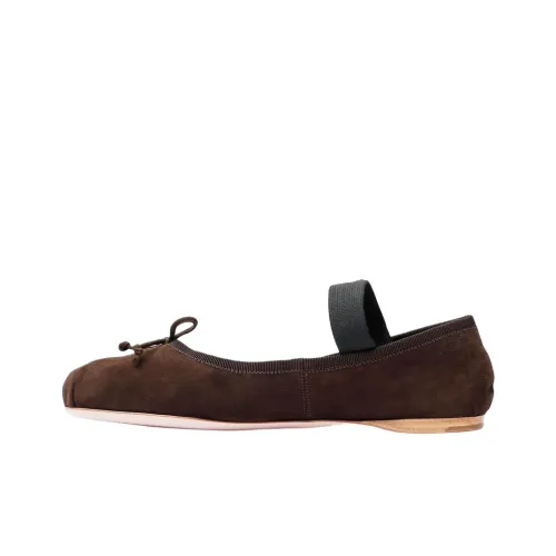 MIU MIU Планшет Mary Jane Обувь Женская Коричневый