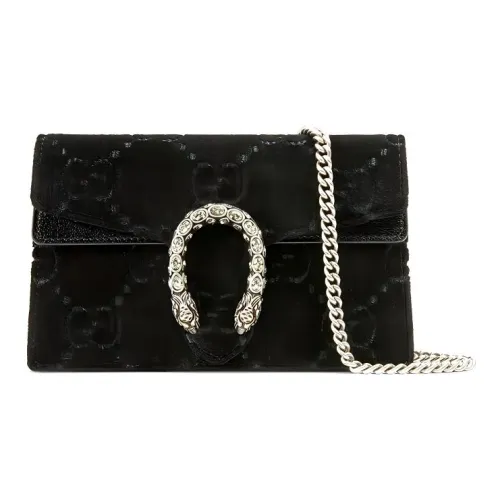 GUCCI Dionysus Вельвет Сумка через плечо Сумка на плечо Экстра мини Женская Черная