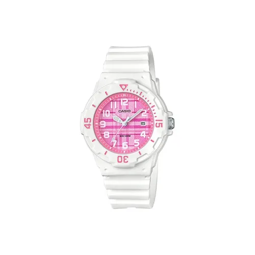 CASIO YOUTH Collection LRW Круглый Disk THREE Булавка Кварцевый механизм Смола Ремень Часы Женские Розовый Циферблат