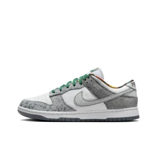 Nike Dunk Low Slip Resistant Abrasion Resistant Легкий Low Топ Скейтборд Кроссовки Мужские Серый Белый