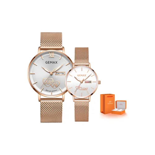 GEMAX Heart To Heart Collection Кварцевые часы механизм ремешок из нержавеющей стали унисекс белый циферблат