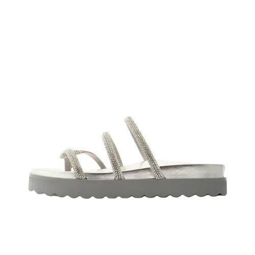 Schutz Шлепанцы 5 см Женские Серебряные
