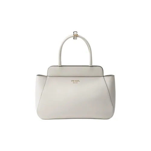 PRADA Кожа Тоут Сумка Сумка для покупок Сумка среднего размера Женская Белая