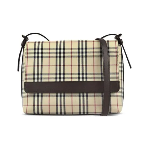 Burberry Canvas Leather Сумка через плечо Женская Светлый Бежевый и Кедровый Коричневый