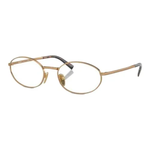 PRADA Металл Овал Оправы для очков Женские Золото