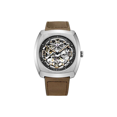 Sea Gull Edge Collection Автоматический Механический Механизм Часы с Естественной Кожей Ремешок Часы Мужские Черепный Циферблат