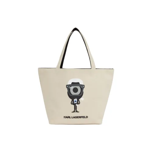 Коллаборация Karl Lagerfeld DARCEL Переработанный хлопок Тоут Сумка Сумка для покупок Сумка на плечо Сумка Женская Бежевая