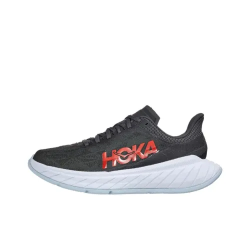 HOKA ONE ONE Амортизаторы Slip-resistant устойчивые к истиранию дышащие низкий топ беговые кроссовки Мужские Черный Красный