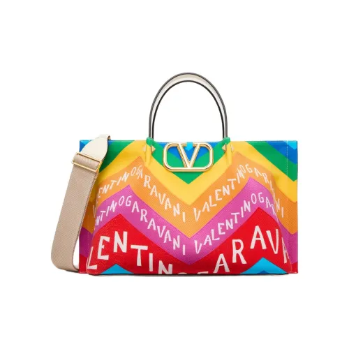 Valentino Garavani Холст Тоут Сумка Сумка для покупок Сумка через плечо Сумка среднего размера Женская Многоцветная
