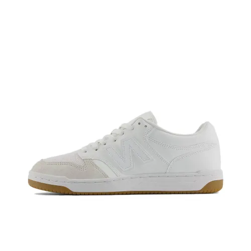 New Balance NB 480 Амортизация Износостойкий Низкий Топ Скейтборд Кроссовки Унисекс Белый-Коричневый