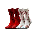 Красный + Белый носки без нижней юбки и эластичные баскетбольные носки [2 пары]