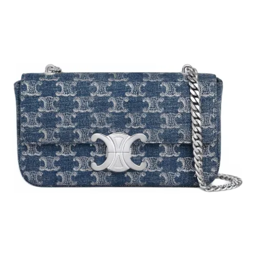 CELINE Triomphe Ткань Портативная Сумка через плечо Сумка на плечо Женская Синяя