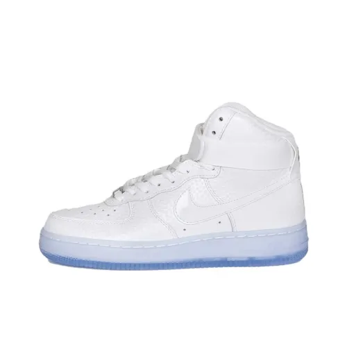 Nike Air Force 1 Slip-Resistant Shock Absorbers High Top Скейтбординг Кроссовки Женские Белые Синие