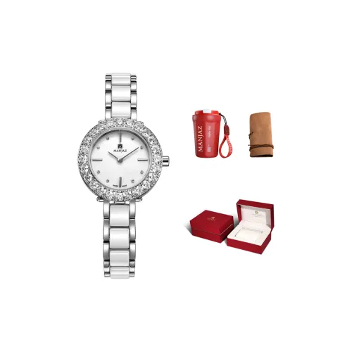 MANJAZ Кварцевый Movement Женские часы 34мм*34мм*11мм Жемчужная раковина Цвет