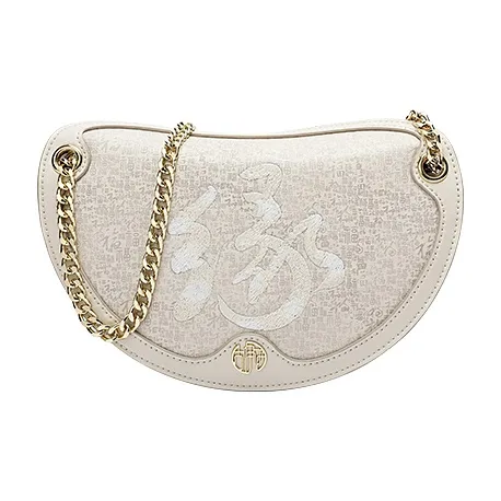 Ancient Yi Xi Сумка через плечо из коровьей кожи Лунная сумка через плечо женская кокосово-белая