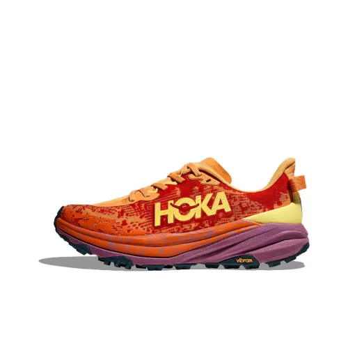 HOKA ONE ONE SPEEDGOAT 6 Противоскользящие устойчивые к истиранию низкий топ беговые кроссовки мужские оранжево-красные