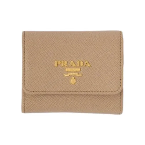 PRADA Saffiano кожа кошелек мини женский песочный и синий